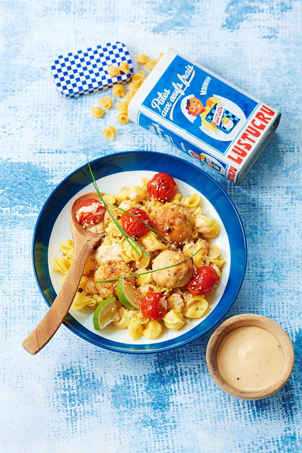 Collerettes au boeuf et sauce au mais