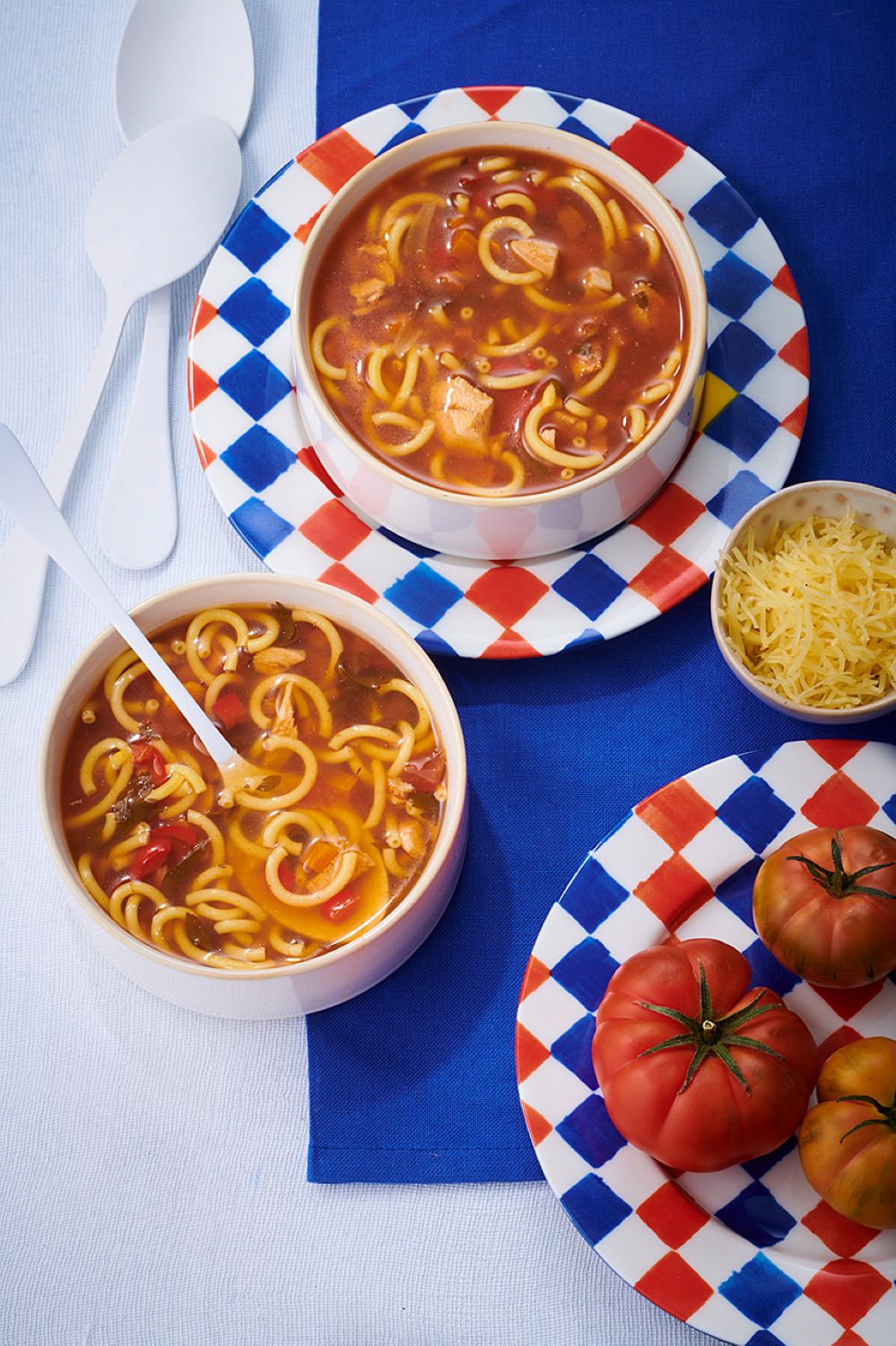 Bouillon de spaghetti courts