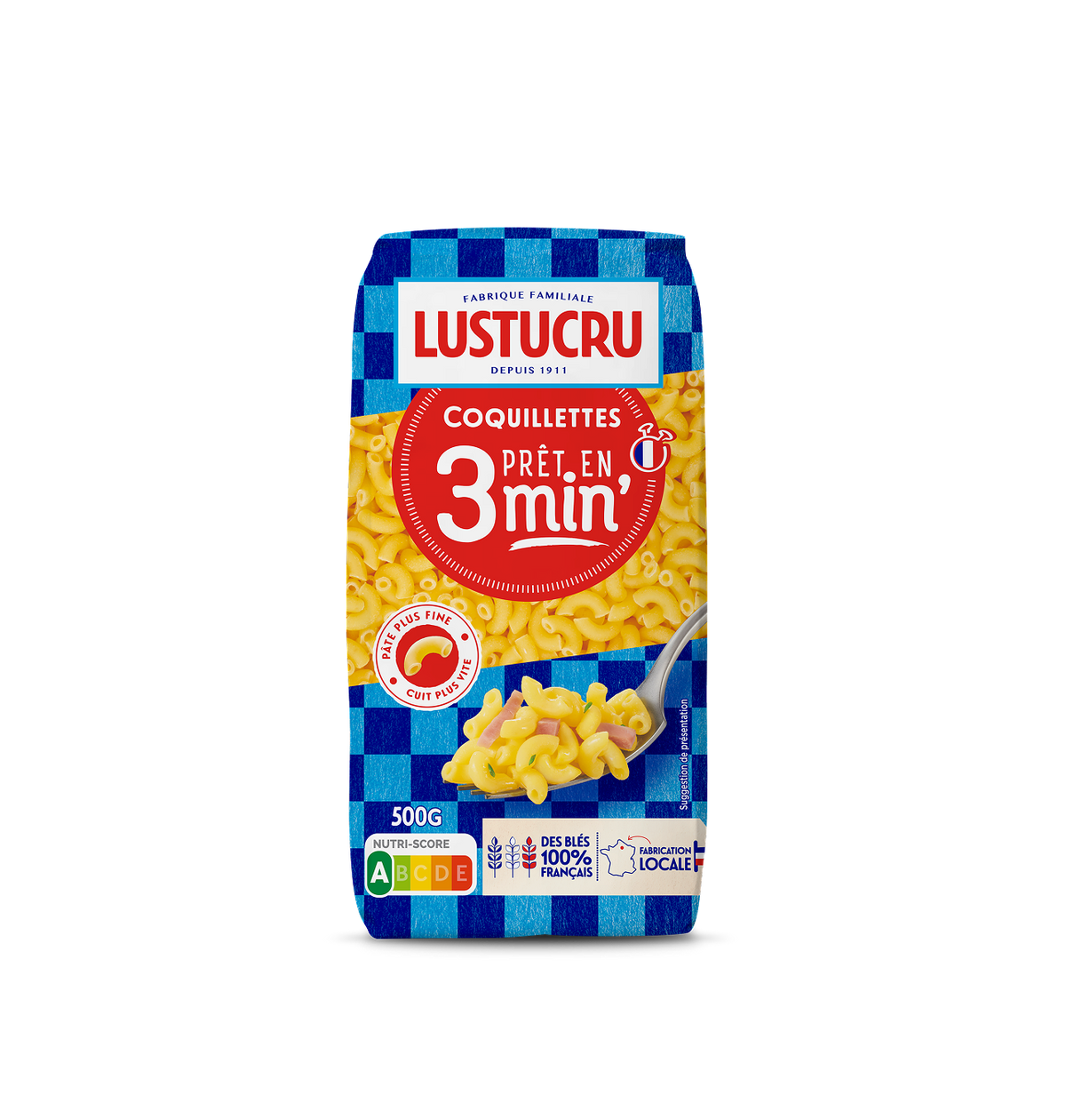 Paquet de Coquillettes Lustucru pret en 3 minutes 500g