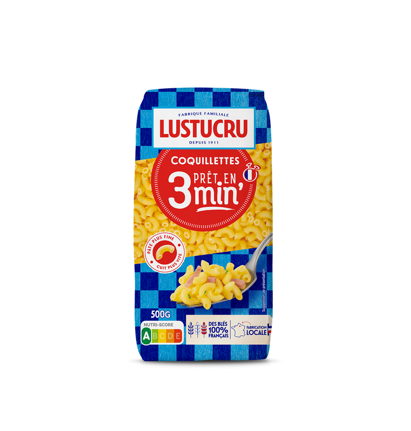 Paquet de Coquillettes Lustucru pret en 3 minutes 500g