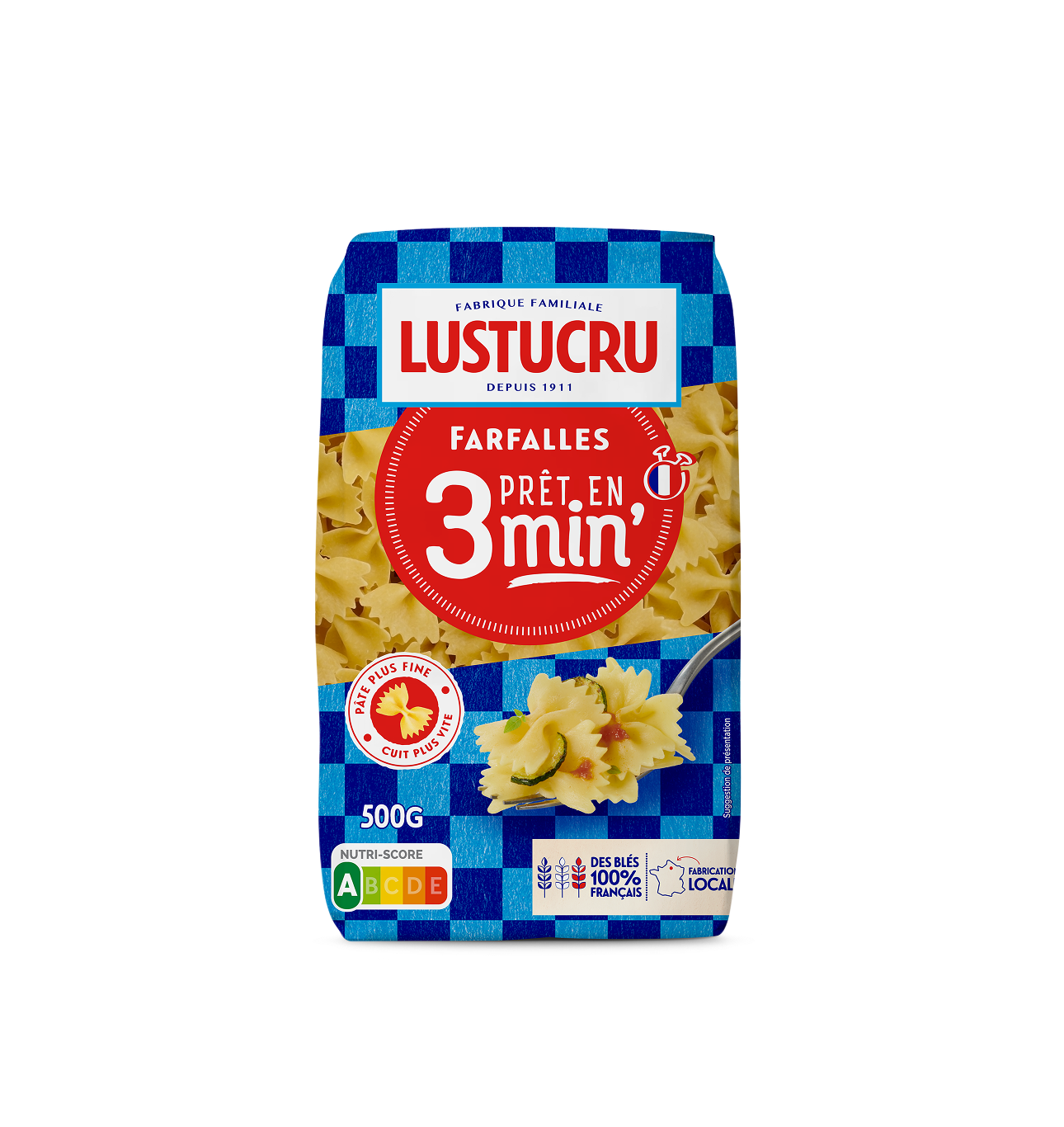 Paquet de Farfalles Lustucru pret en 3 minutes 500g