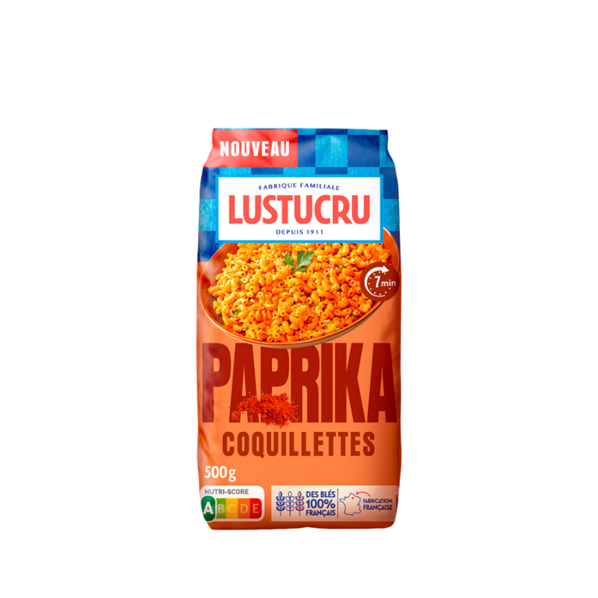 Paquet de Coquillettes Paprika Lustucru 500g