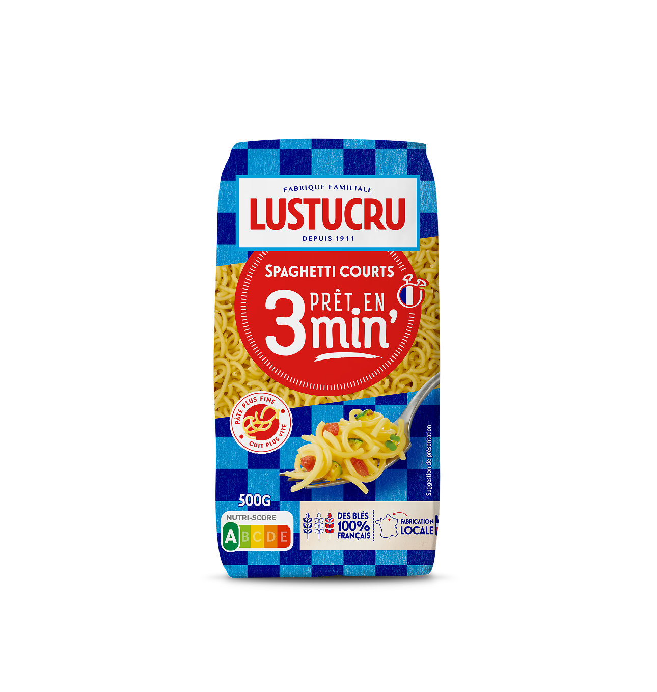 Paquet de Spaghetti courts Lustucru pret en 3 minutes 500g