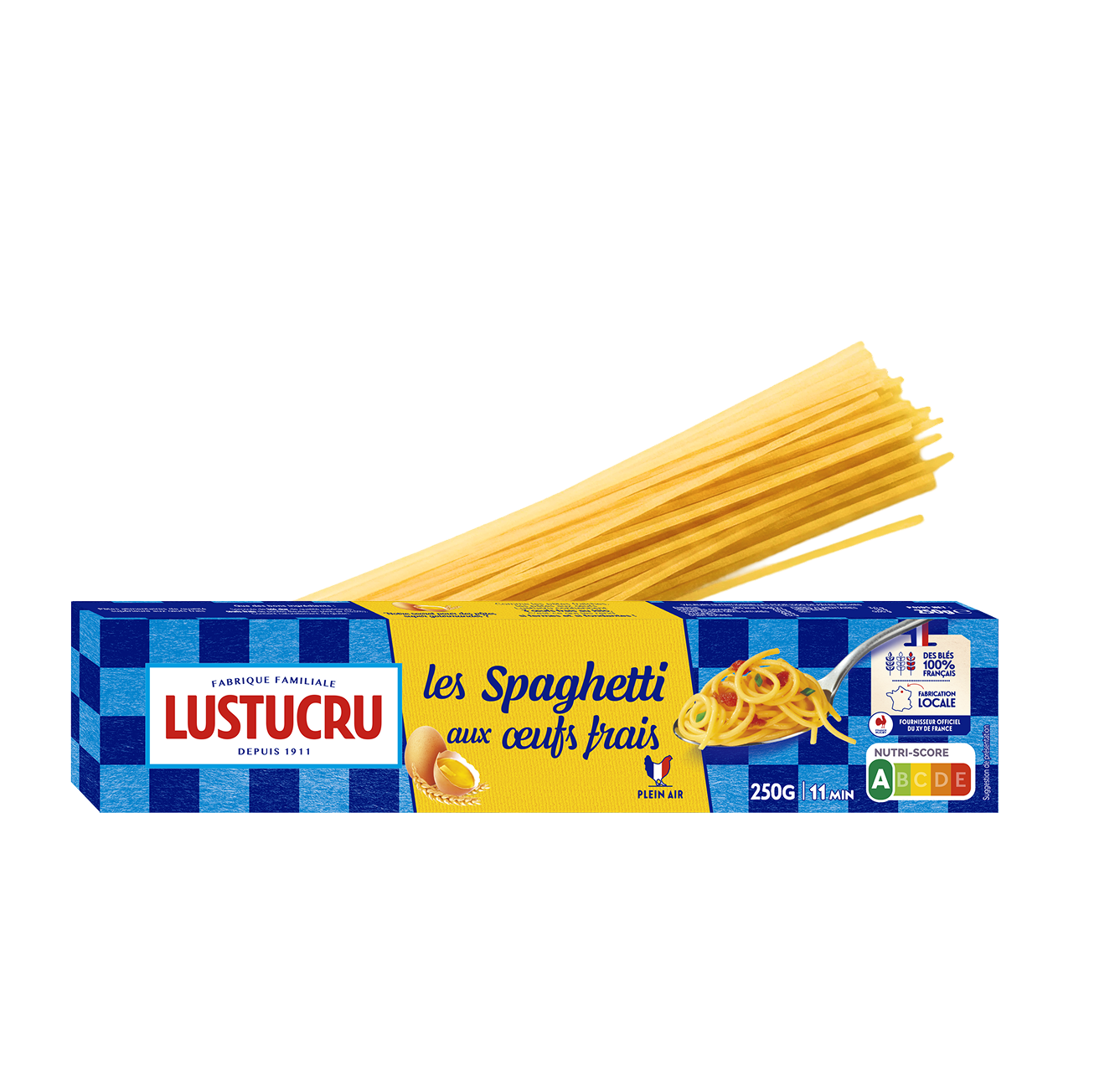 Paquet de Spaghetti longs aux oeufs frais Lustucru 250g