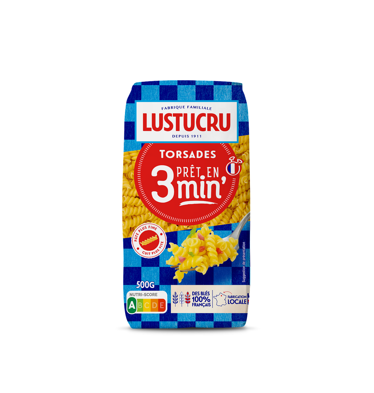 Paquet de Torsades Lustucru pret en 3 minutes 500g